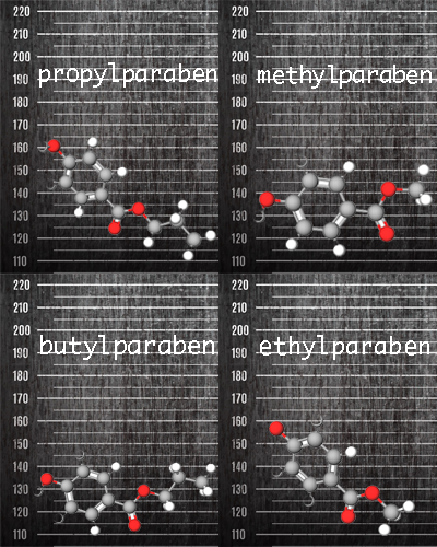 four types of parabens in mugshots